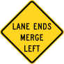 Warning Lane Ends Merge Left Sticker