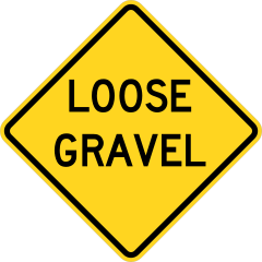 Warning Loose Gravel Sticker
