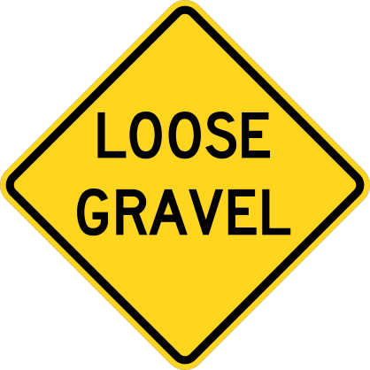 Warning Loose Gravel Sticker
