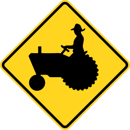Warning Men On Tractors Sticker