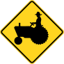 Warning Men On Tractors Sticker