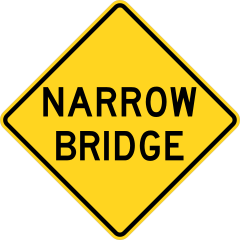 Warning Narrow Bridge Sticker