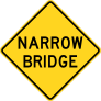 Warning Narrow Bridge Sticker