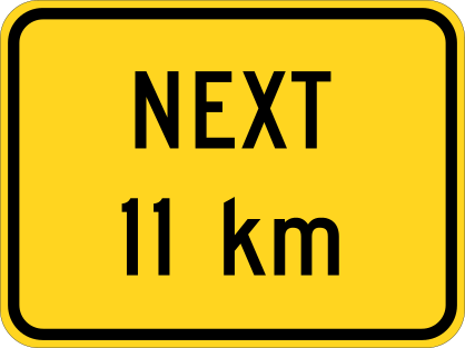 Warning Next 11 Km Sticker