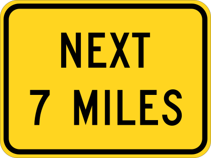 Warning Next 7 Miles Sticker