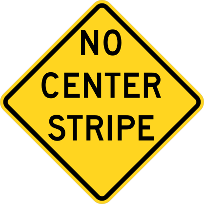 Warning No Center Stripe Sticker