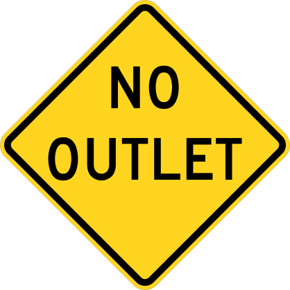 Warning No Outlet Sticker