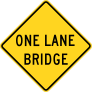Warning One Lane Bridge Sticker