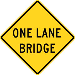 Warning One Lane Bridge Sticker
