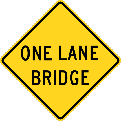 Warning One Lane Bridge Sticker