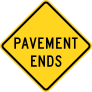 Warning Pavement Ends Sticker