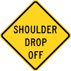 Warning Shoulder Drop Off Sticker