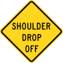 Warning Shoulder Drop Off Sticker