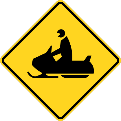 Warning Snowmobiles Sticker