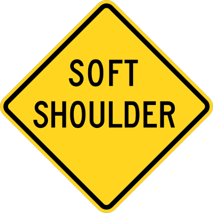 Warning Soft Shoulder Sticker