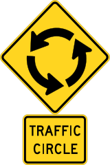 Warning Traffic Circle Sticker