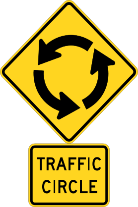 Warning Traffic Circle Sticker
