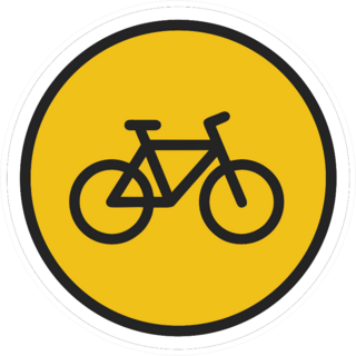 Warning Triangle Bicycle Sign Icon Sticker