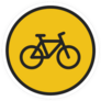 Warning Triangle Bicycle Sign Icon Sticker
