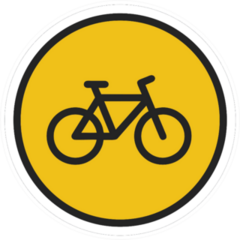 Warning Triangle Bicycle Sign Icon Sticker