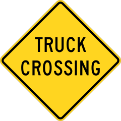 Warning Truck Crossing Sticker