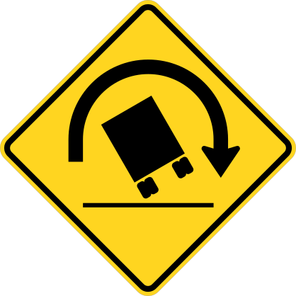 Warning Trucks May Tip Left Sticker