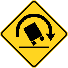 Warning Trucks May Tip Left Sticker