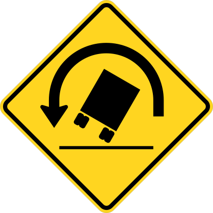 Warning Trucks May Tip Right Sticker