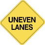 Warning Uneven Lanes Sticker