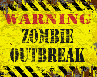 Warning Zombie Outbreak Sticker