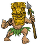 Warrior Wearing A Tiki Mask Sticker