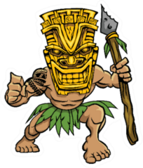 Warrior Wearing A Tiki Mask Sticker