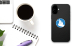 Wash Hands Sign Sticker on a Phone (New) example