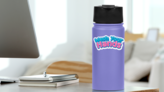 Wash Your Hands Bubble Letters Sticker on a Water Bottle (New) example