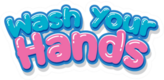 Wash Your Hands Bubble Letters Sticker
