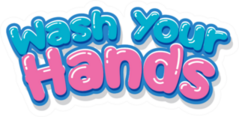 Wash Your Hands Bubble Letters Sticker