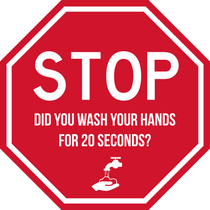 Wash Your Hands Stop Sign Sticker