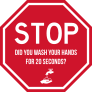 Wash Your Hands Stop Sign Sticker