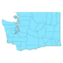 Washington Blue Map On Degraded Background Sticker