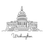 Washington Continuous Line Drawing Capitol Building Sticker