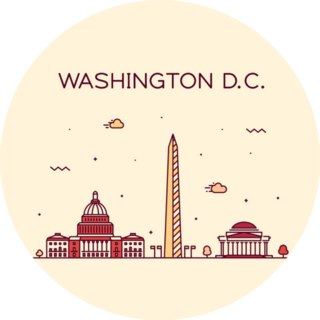 Washington D. C., Usa Trendy Illustration Sticker