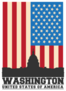 Washington DC And US Flag Sticker