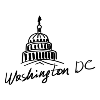 Washington Dc Beautiful Sketched Us Capitol Lettering Sticker