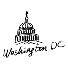 Washington Dc Beautiful Sketched Us Capitol Lettering Sticker