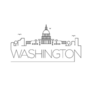 Washington D.c. City Line Silhouette Typographic Sticker