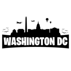Washington Dc. City Skyline Silhouette Banner Sticker
