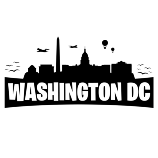 Washington Dc. City Skyline Silhouette Banner Sticker