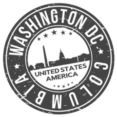 Washington Dc Columbia Usa Stamp Sticker