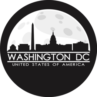 Washington Dc Full Moon Night Skyline Silhouette Sticker
