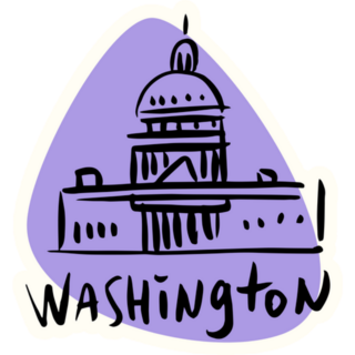 Washington DC Is The Capital Of The Usa Illustration Sticker
